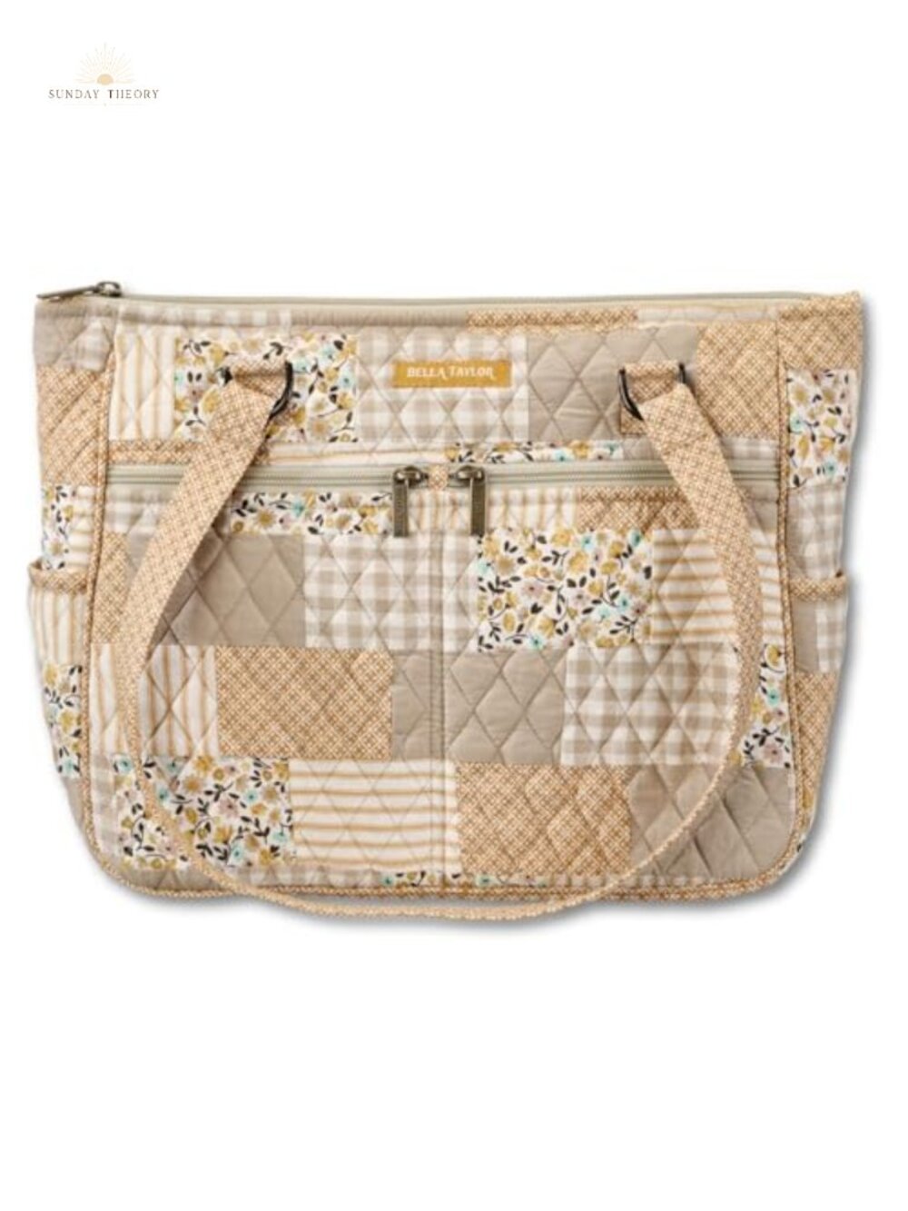 Quilted Patchwork Tote Bag Shoulder Handbag Cotton Washable
